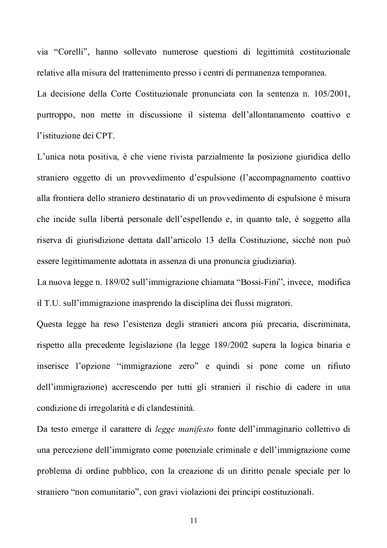 Anteprima della tesi: La condizione giuridica dello straniero nell'ordinamento italiano, Pagina 11