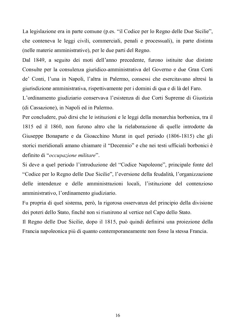 Anteprima della tesi: Le istituzioni politiche ed amministrative nel Regno delle Due Sicilie dal 1815 al 1860, Pagina 13