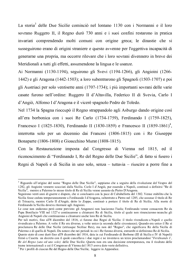 Anteprima della tesi: Le istituzioni politiche ed amministrative nel Regno delle Due Sicilie dal 1815 al 1860, Pagina 5