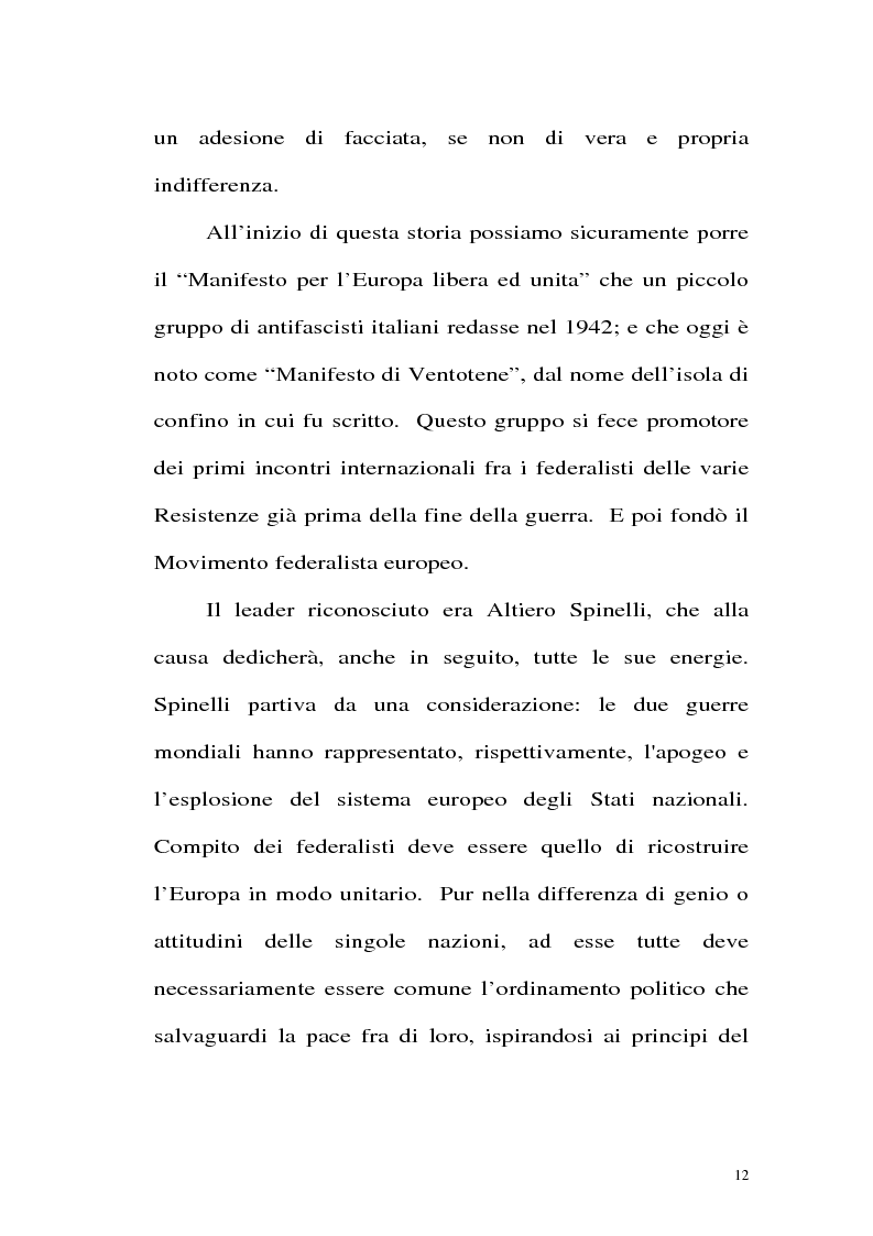 Anteprima della tesi: Gli italiani e l'euro. Usi simbolici della politica e clima d'opinione per l'introduzione della moneta unica europea., Pagina 12
