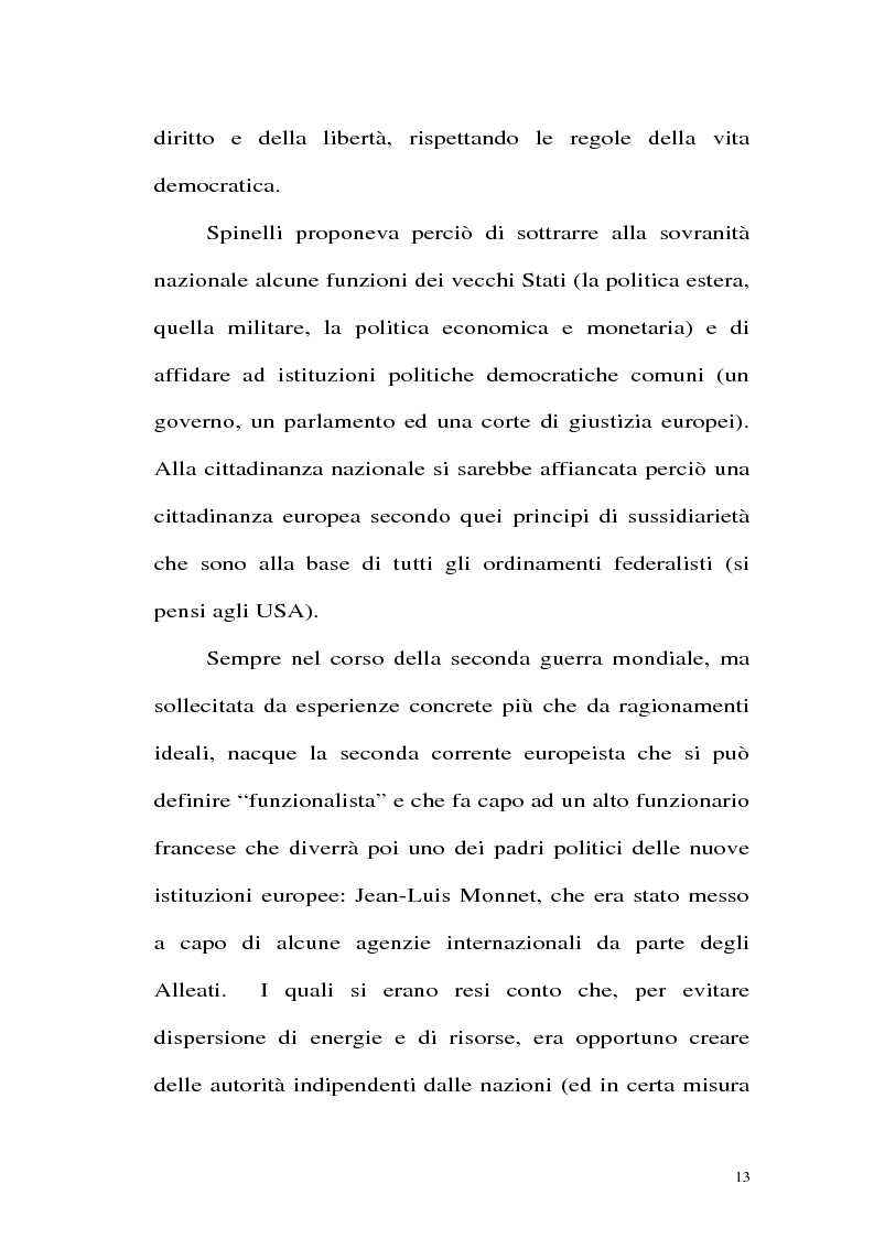 Anteprima della tesi: Gli italiani e l'euro. Usi simbolici della politica e clima d'opinione per l'introduzione della moneta unica europea., Pagina 13