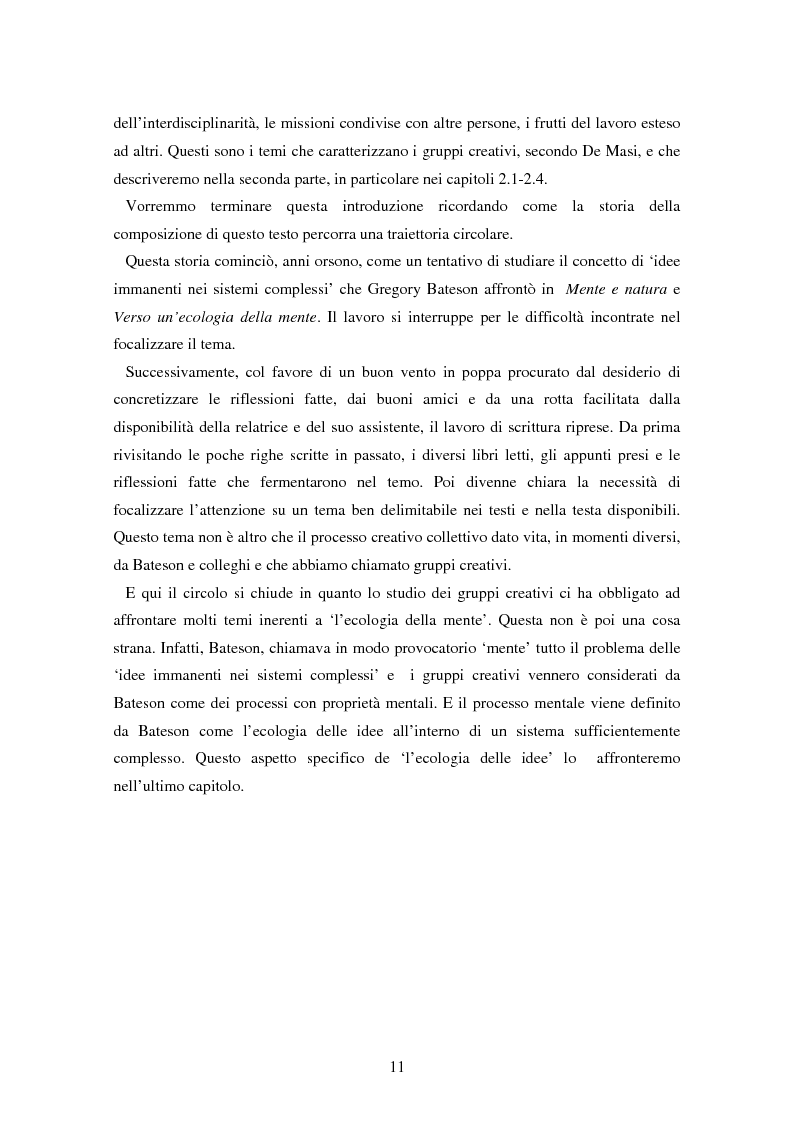 Anteprima della tesi: Forme amorfe in un campo vitale: i gruppi creativi nella vita e nel pensiero di Gregory Bateson, Pagina 3
