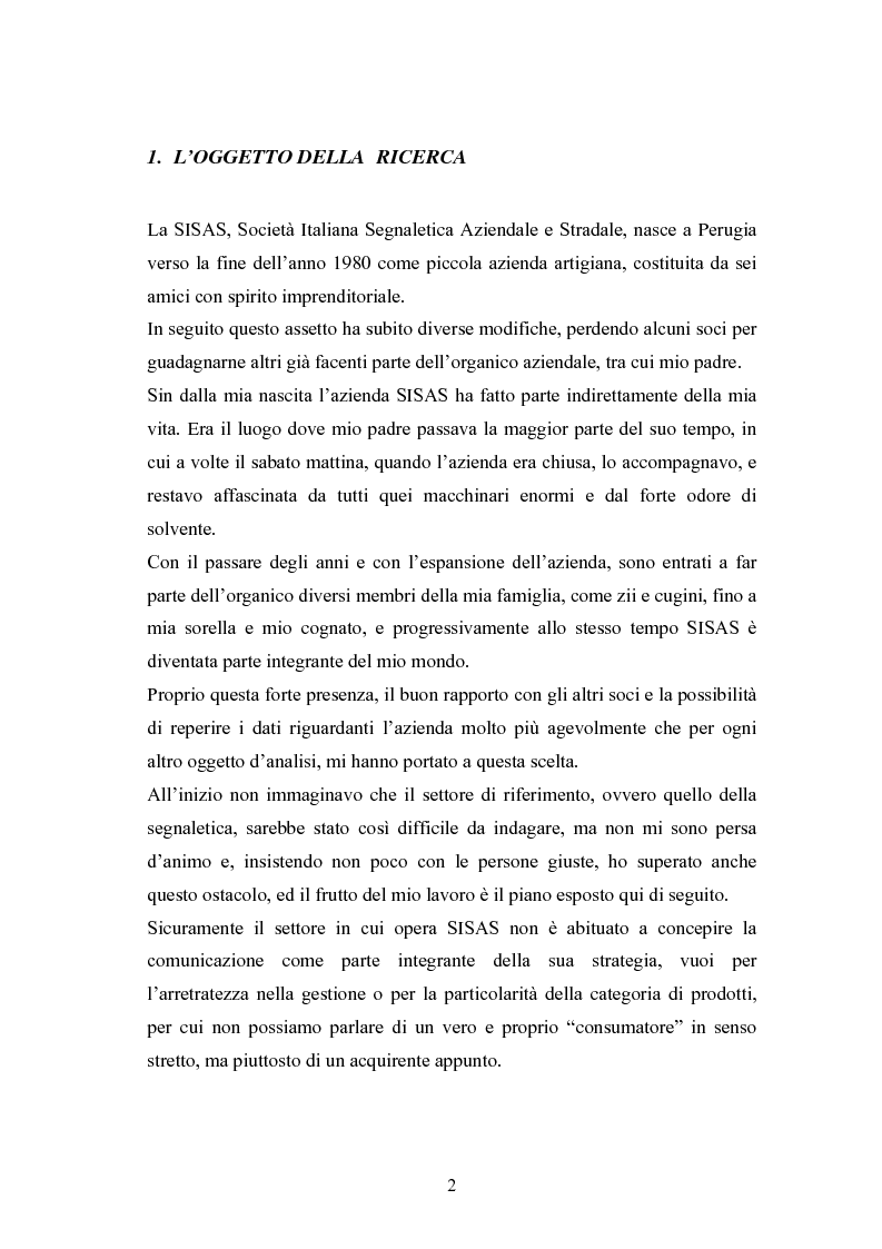 Anteprima della tesi: Piano di Comunicazione del brand ''SISAS'', Pagina 2