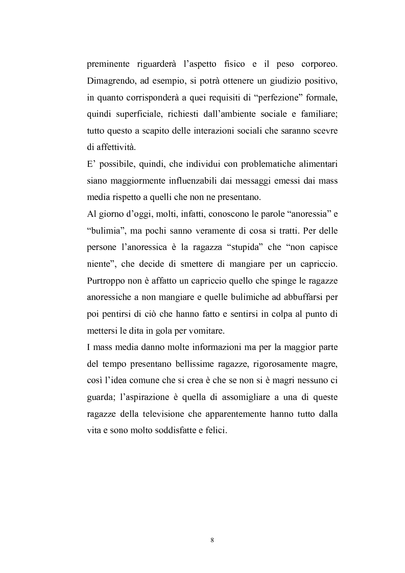 Anteprima della tesi: L'influenza dei mass media nella genesi dei disordini alimentari: anoressia e bulimia, Pagina 3