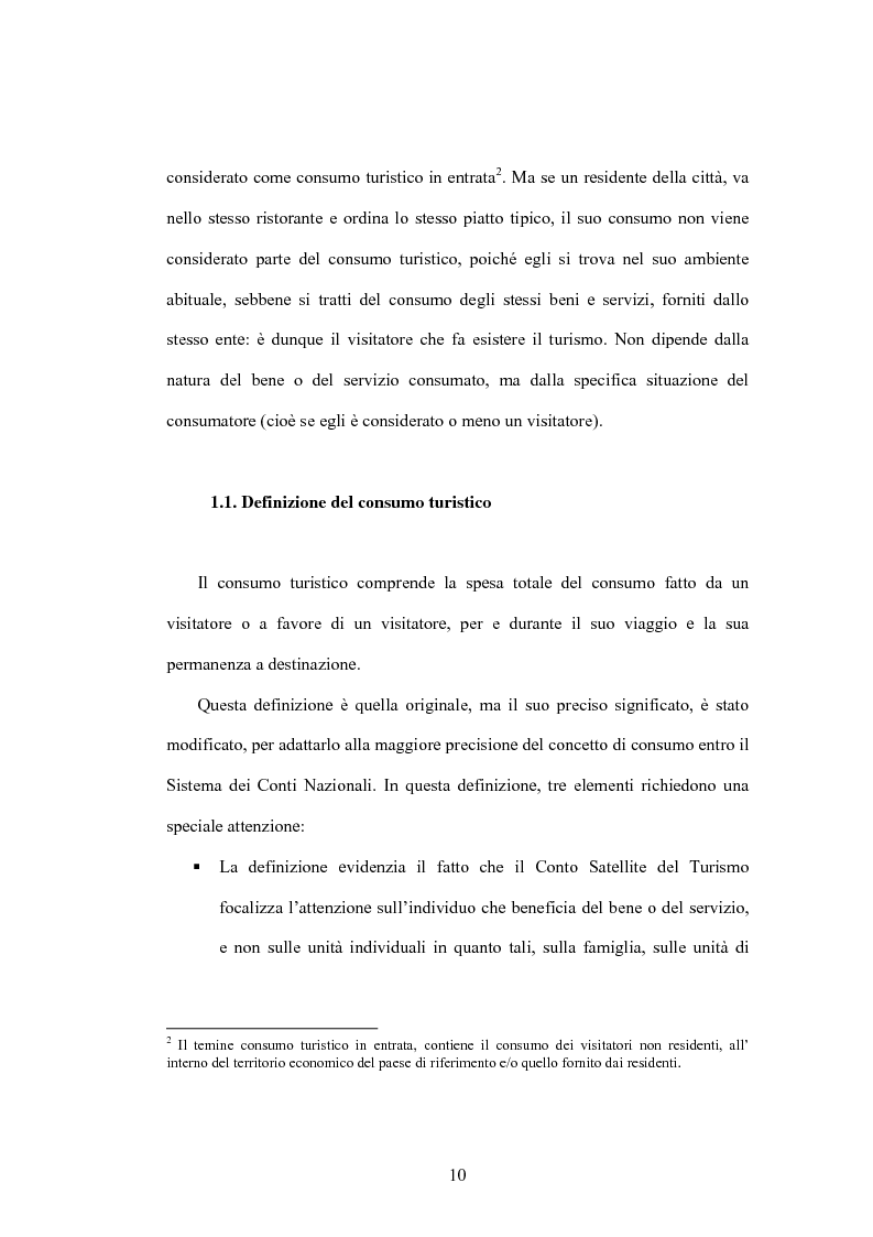 Anteprima della tesi: Lo sviluppo di un Conto Satellite del Turismo, Pagina 10