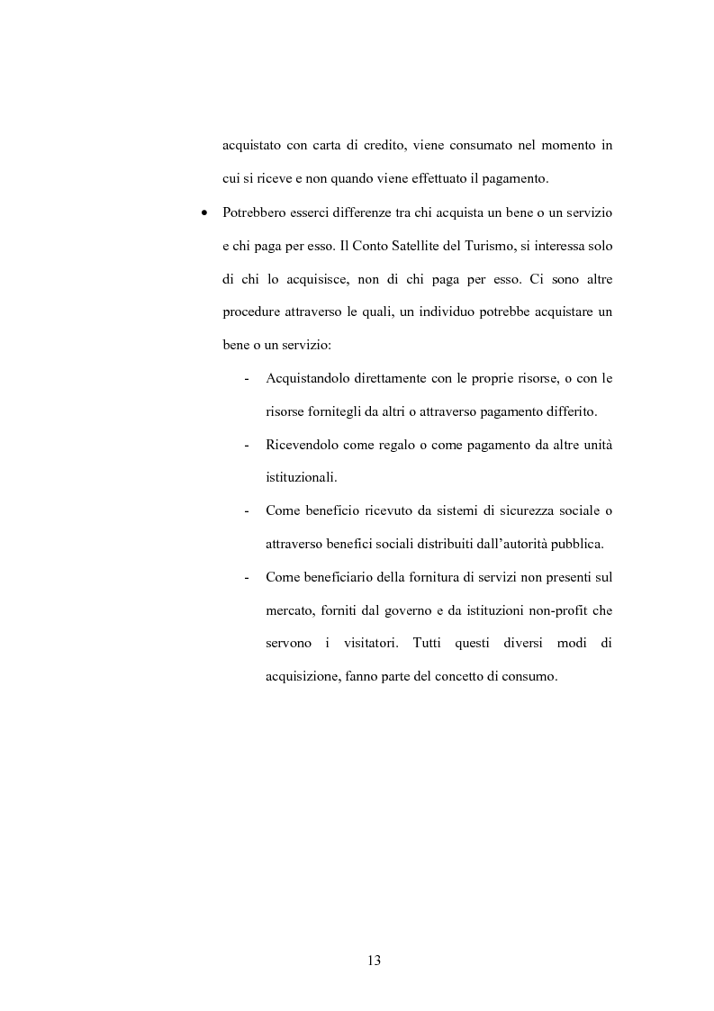 Anteprima della tesi: Lo sviluppo di un Conto Satellite del Turismo, Pagina 13