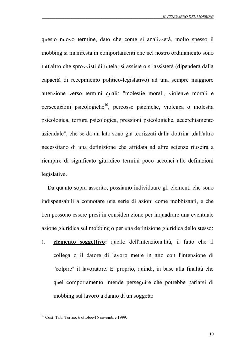 Anteprima della tesi: Il mobbing nei rapporti di lavoro, Pagina 10
