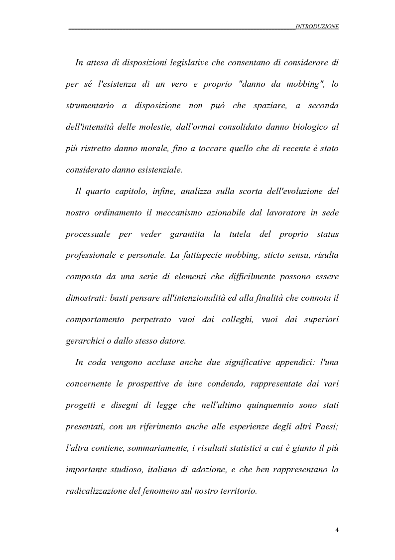 Anteprima della tesi: Il mobbing nei rapporti di lavoro, Pagina 4