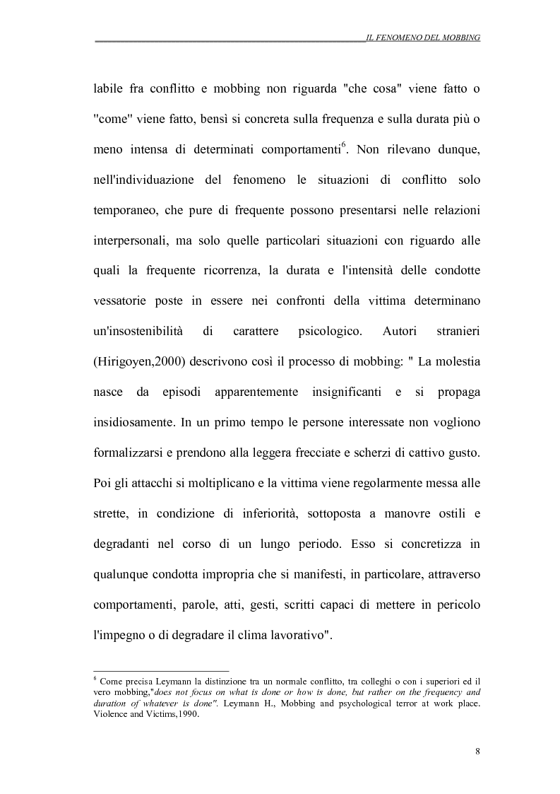 Anteprima della tesi: Il mobbing nei rapporti di lavoro, Pagina 8