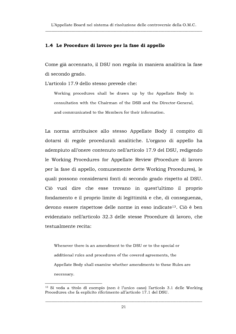 Anteprima della tesi: L'Appellate Board nel sistema di risoluzione delle controversie della O.M.C., Pagina 13