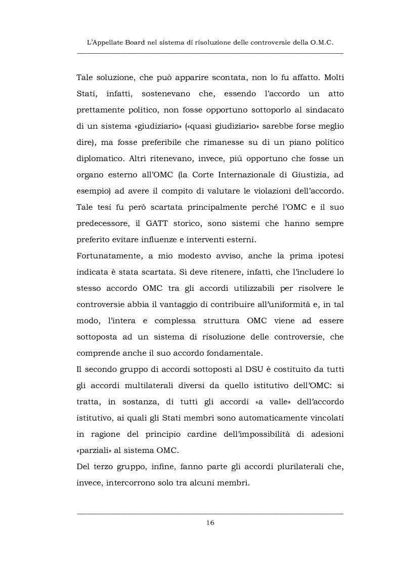 Anteprima della tesi: L'Appellate Board nel sistema di risoluzione delle controversie della O.M.C., Pagina 8