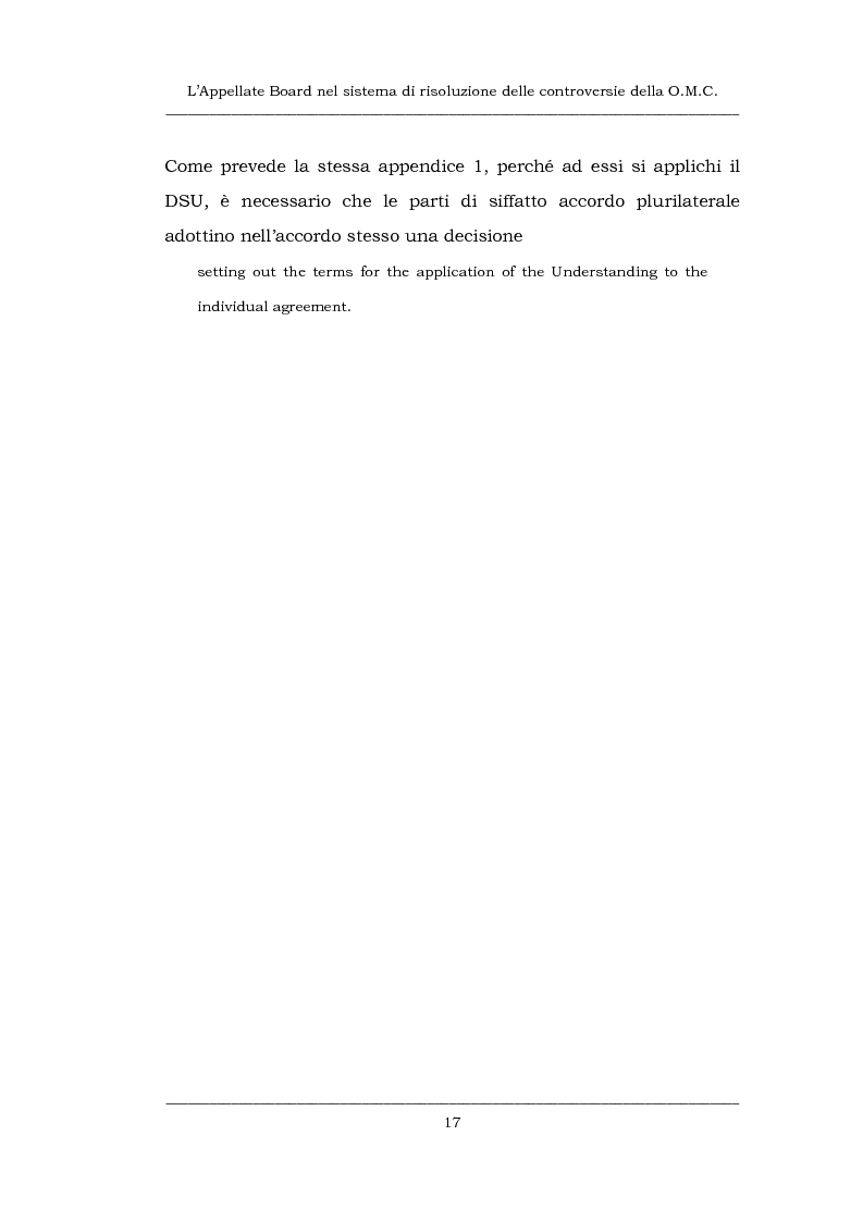 Anteprima della tesi: L'Appellate Board nel sistema di risoluzione delle controversie della O.M.C., Pagina 9
