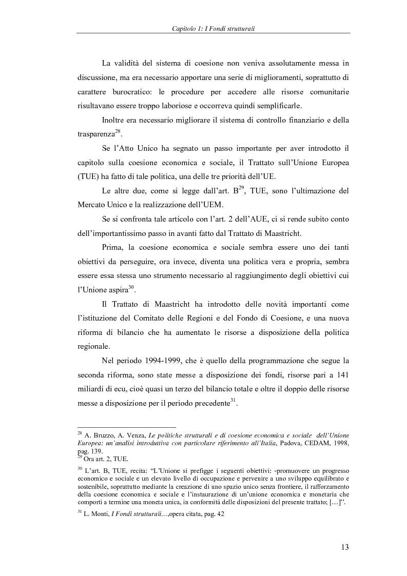 Anteprima della tesi: I Fondi strutturali: norme e procedure di utilizzo con particolare riferimento alla Regione Sardegna, Pagina 13