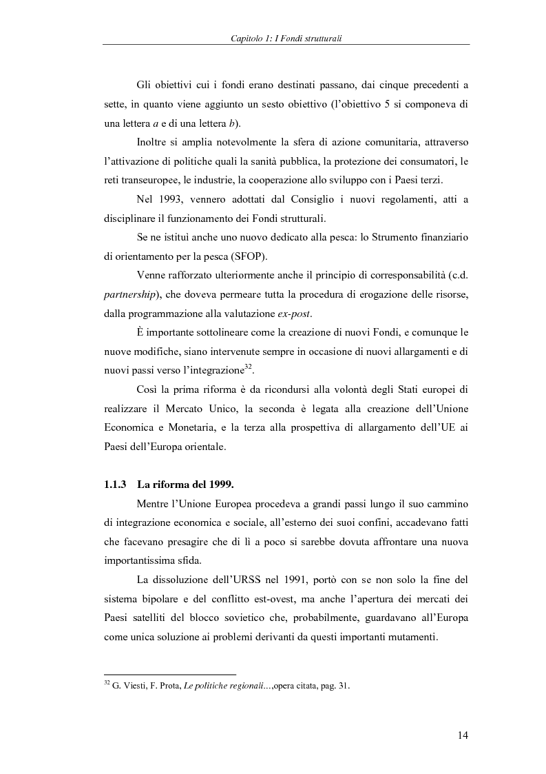 Anteprima della tesi: I Fondi strutturali: norme e procedure di utilizzo con particolare riferimento alla Regione Sardegna, Pagina 14