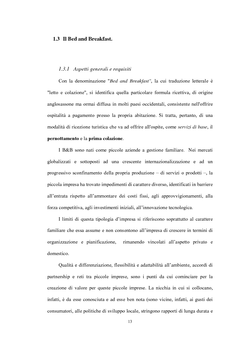 Anteprima della tesi: Il fenomeno del Bed and Breakfast nella realtà del turismo moderno, Pagina 13