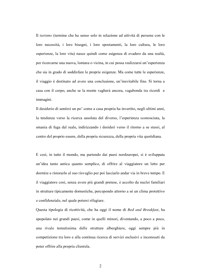 Anteprima della tesi: Il fenomeno del Bed and Breakfast nella realtà del turismo moderno, Pagina 2