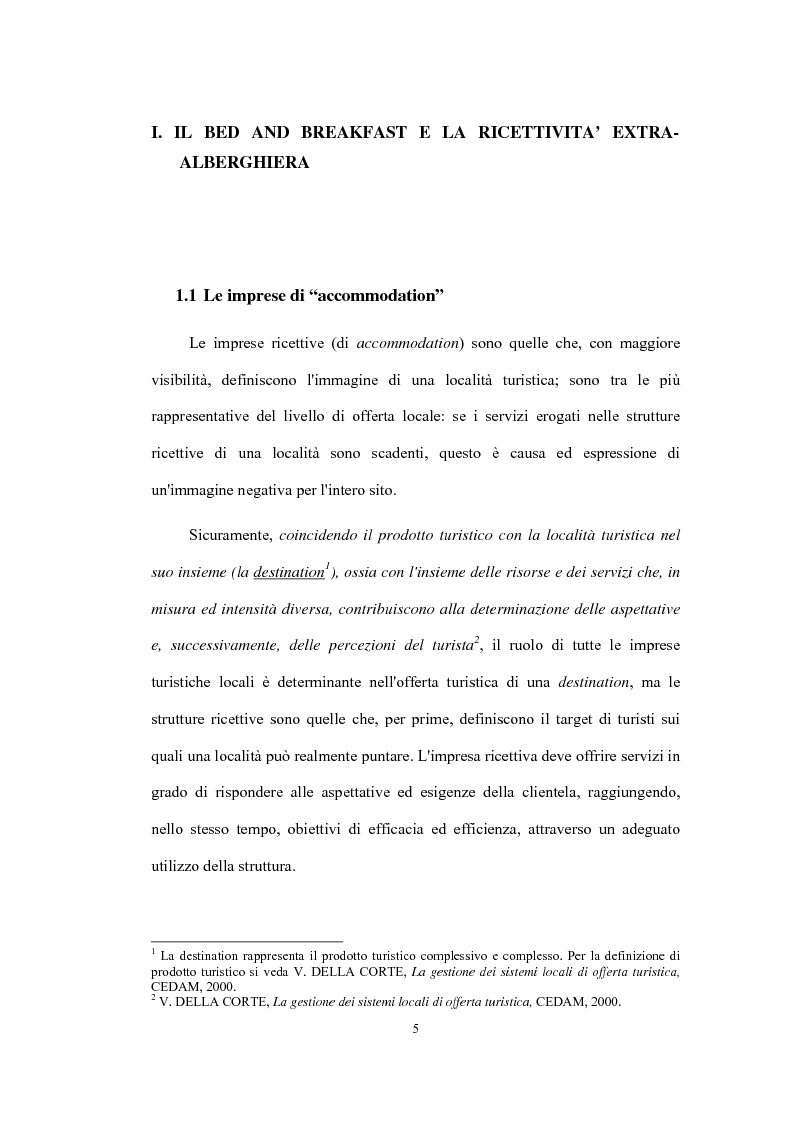 Anteprima della tesi: Il fenomeno del Bed and Breakfast nella realtà del turismo moderno, Pagina 5