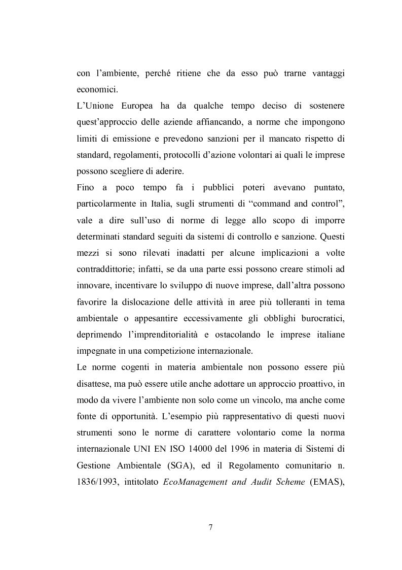 Anteprima della tesi: Studio sugli strumenti volontari di gestione ambientale: Analisi delle dichiarazioni ambientali EMAS relative a cicli di smaltimento dei rifiuti, Pagina 2