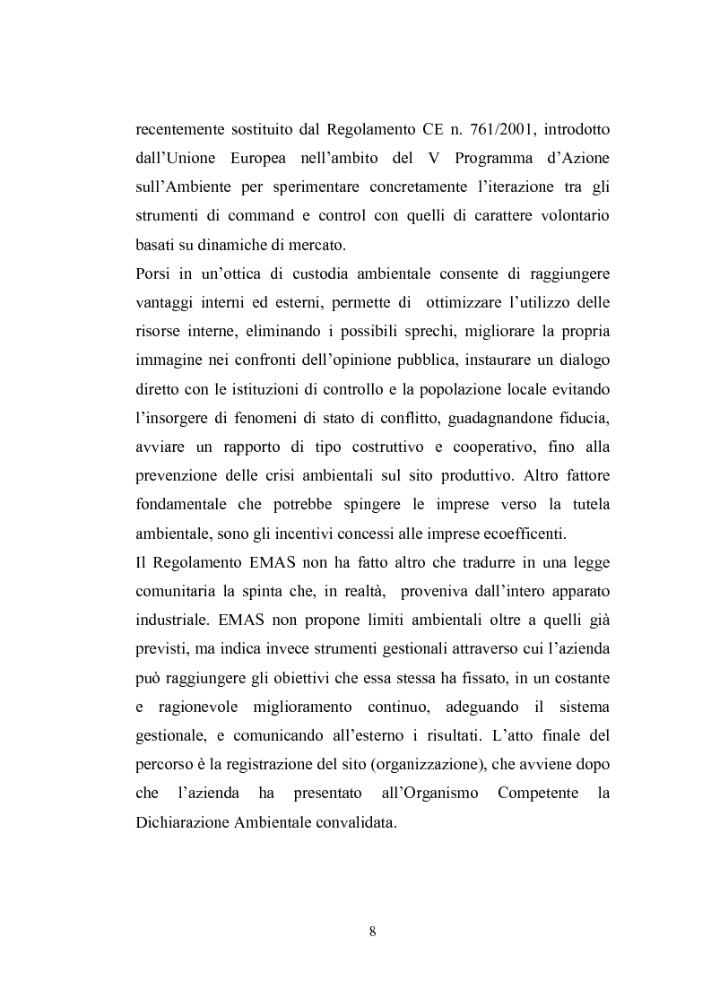 Anteprima della tesi: Studio sugli strumenti volontari di gestione ambientale: Analisi delle dichiarazioni ambientali EMAS relative a cicli di smaltimento dei rifiuti, Pagina 3