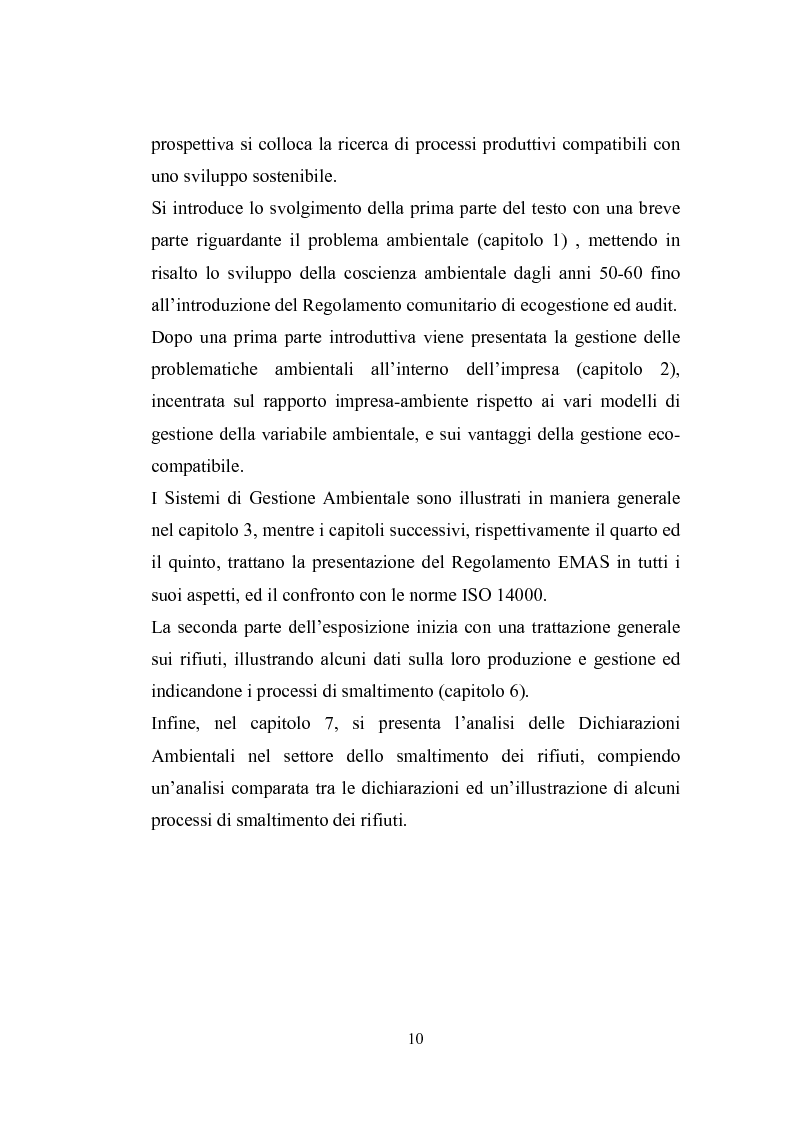 Anteprima della tesi: Studio sugli strumenti volontari di gestione ambientale: Analisi delle dichiarazioni ambientali EMAS relative a cicli di smaltimento dei rifiuti, Pagina 5