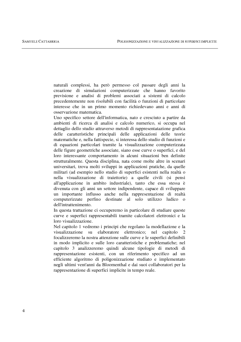 Anteprima della tesi: Poligonizzazione e Visualizzazione di Superfici Implicite, Pagina 2