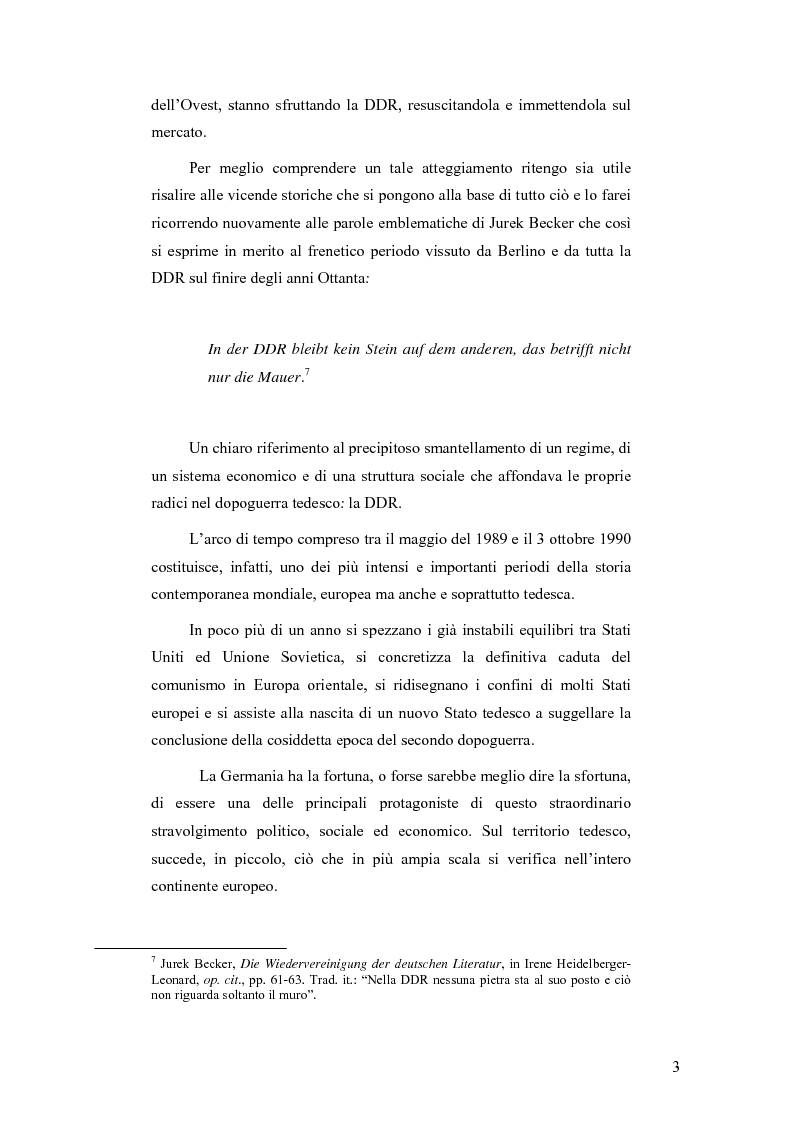 Anteprima della tesi: “Ostalgie”: la riunificazione tedesca tra presente e passato, Pagina 3