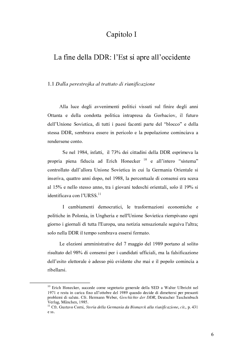 Anteprima della tesi: “Ostalgie”: la riunificazione tedesca tra presente e passato, Pagina 6