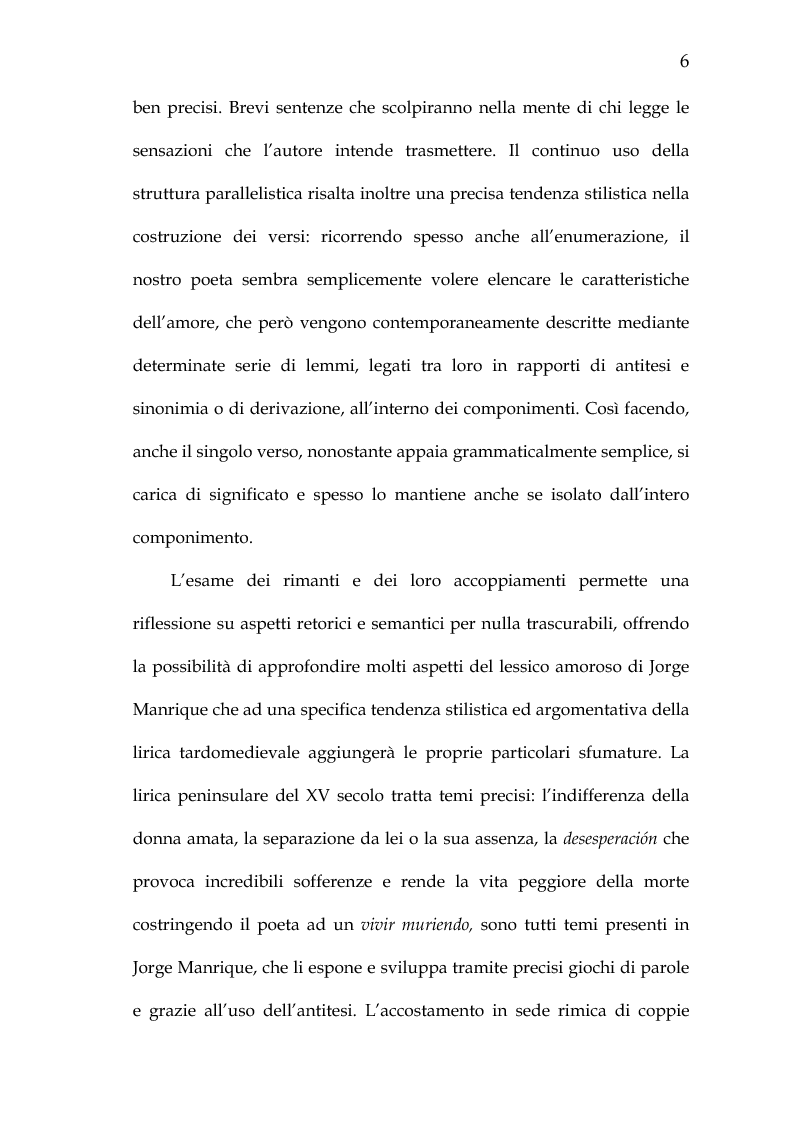 Anteprima della tesi: Rimario e lessico in rima delle poesie di Jorge Manrique, Pagina 12