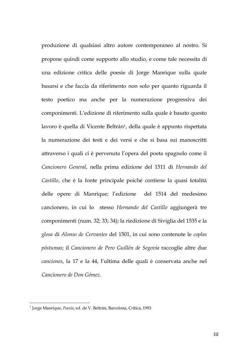 Anteprima della tesi: Rimario e lessico in rima delle poesie di Jorge Manrique, Pagina 3