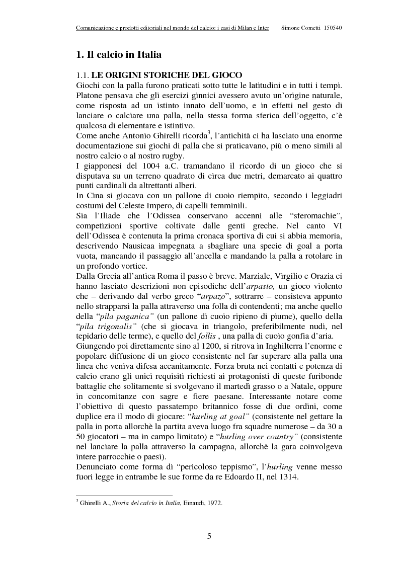Anteprima della tesi: Comunicazione e prodotti editoriali nel mondo del calcio - I casi di Milan e Inter, Pagina 5