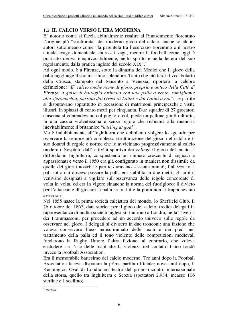 Anteprima della tesi: Comunicazione e prodotti editoriali nel mondo del calcio - I casi di Milan e Inter, Pagina 6
