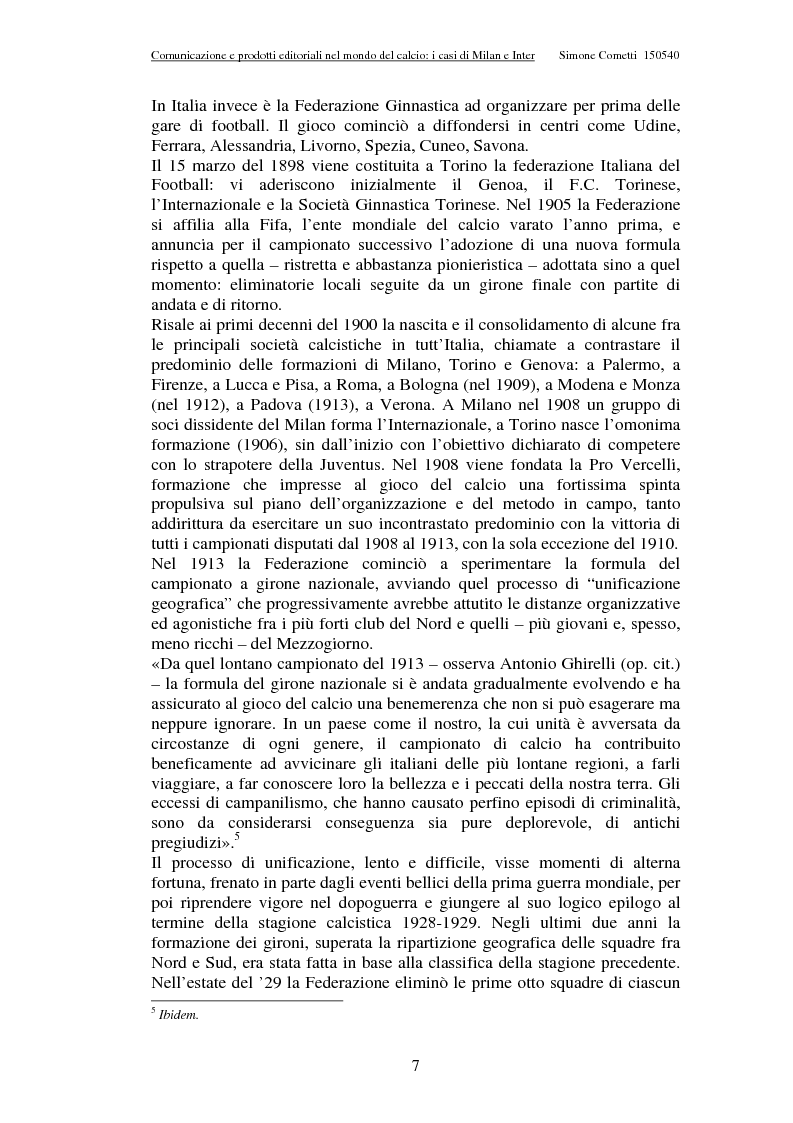 Anteprima della tesi: Comunicazione e prodotti editoriali nel mondo del calcio - I casi di Milan e Inter, Pagina 7