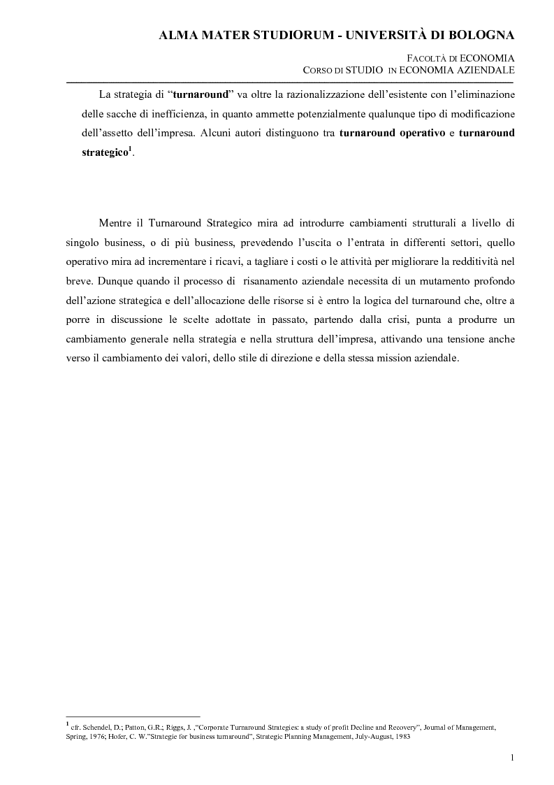Anteprima della tesi: Business turnaround: il caso Ducati Motors, Pagina 2