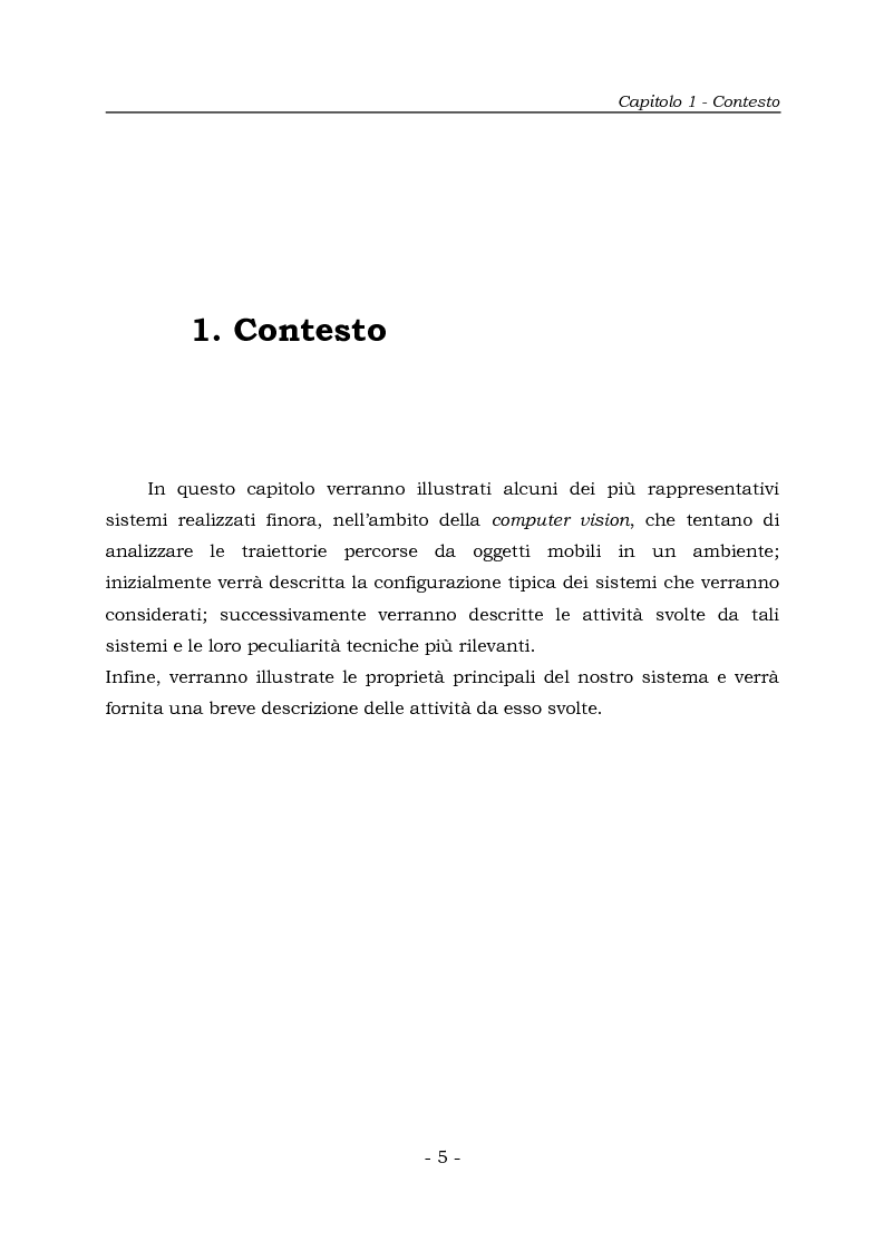 Anteprima della tesi: Analisi e Riconoscemento di traiettorie di oggetti mobili, Pagina 5