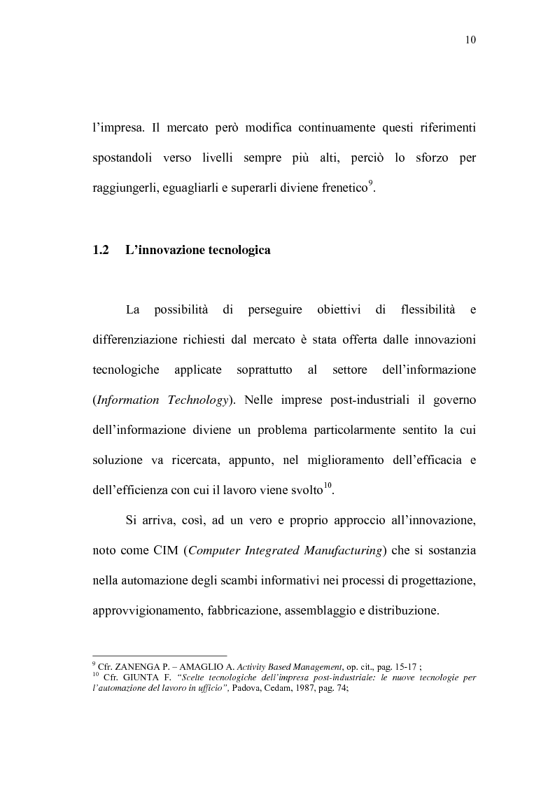 Anteprima della tesi: Il Controlling Costs quale indispensabile strumento di efficienza gestionale dell'impresa moderna, Pagina 10