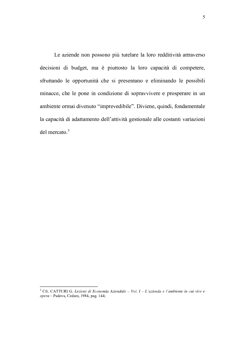 Anteprima della tesi: Il Controlling Costs quale indispensabile strumento di efficienza gestionale dell'impresa moderna, Pagina 5
