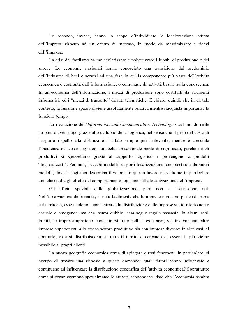 Anteprima della tesi: La logistica come fattore competitivo di sistema, Pagina 3