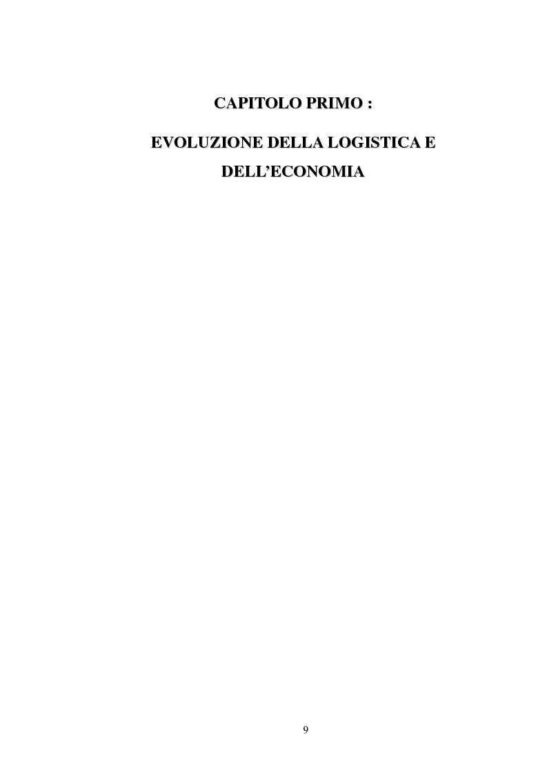 Anteprima della tesi: La logistica come fattore competitivo di sistema, Pagina 5