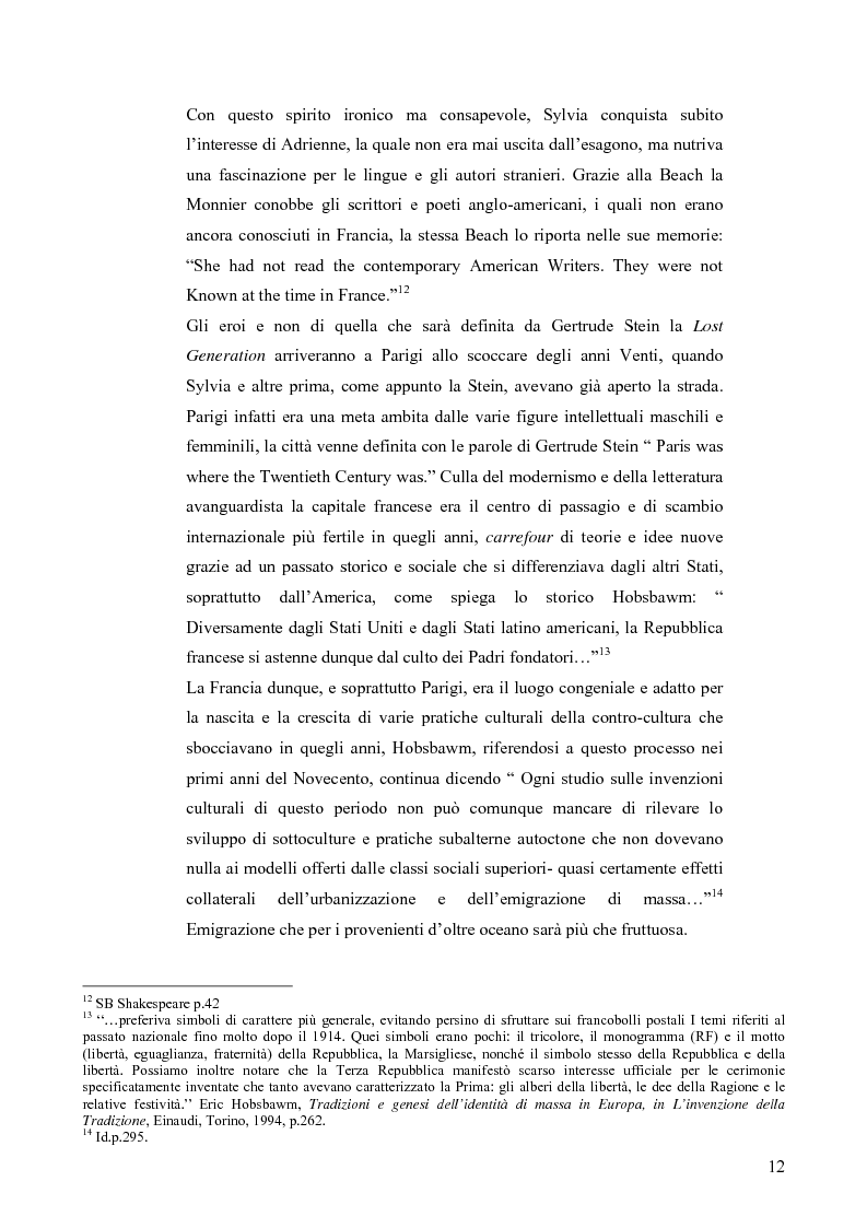 Anteprima della tesi: Conversazioni transatlantiche: Adrienne Monnier e Sylvia Beach nella Parigi degli anni Venti., Pagina 11
