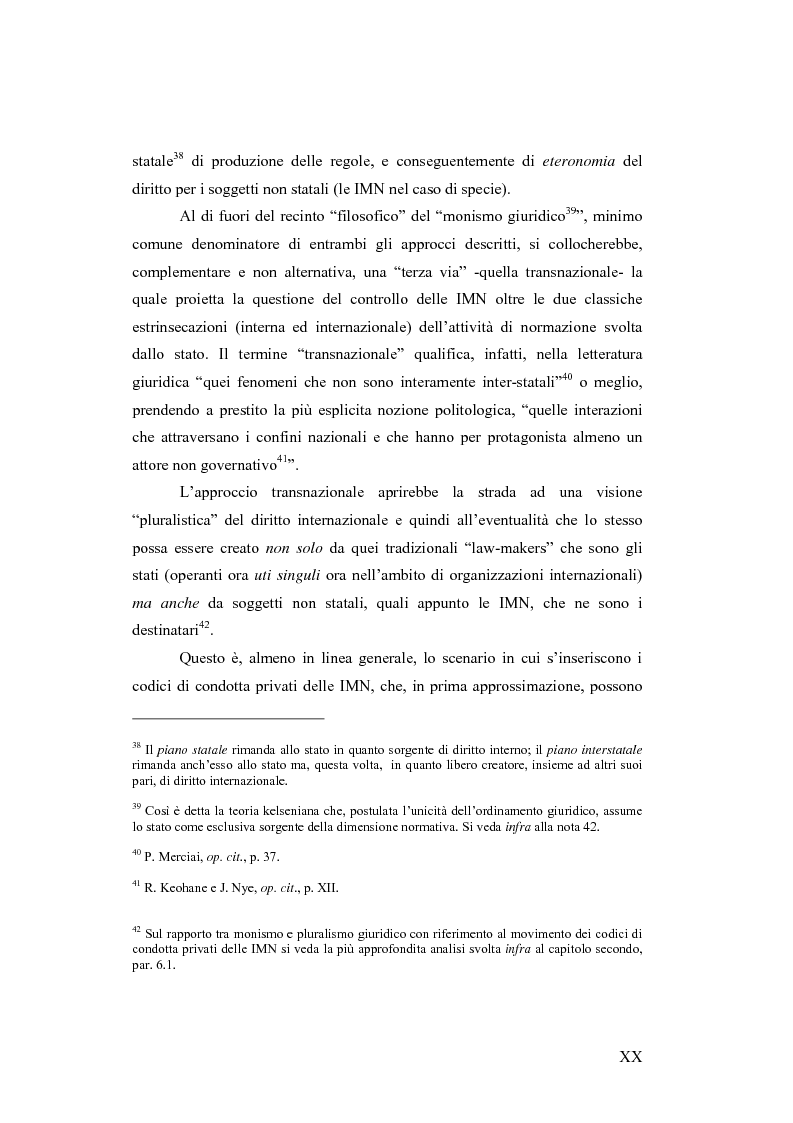 Anteprima della tesi: Il c.d. Approccio transnazionale al controllo delle attività delle imprese multinazionali: il fenomeno dei codici di condotta privati, Pagina 15