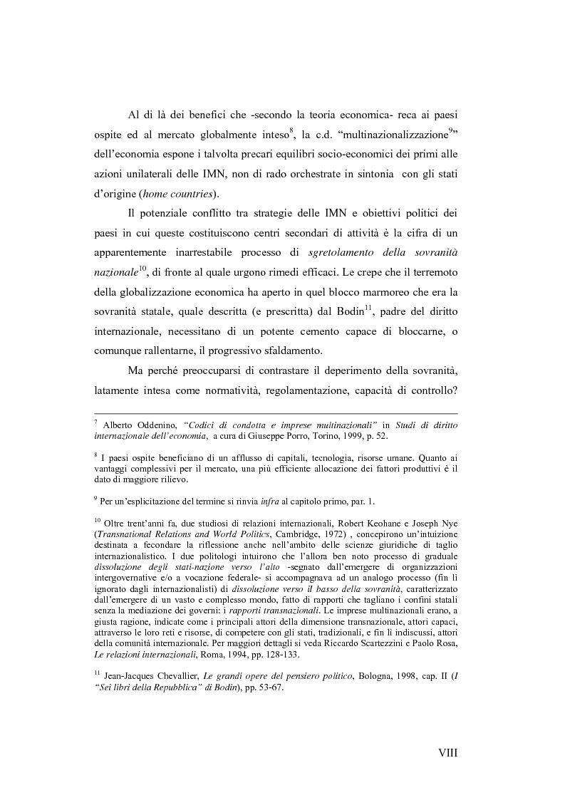 Anteprima della tesi: Il c.d. Approccio transnazionale al controllo delle attività delle imprese multinazionali: il fenomeno dei codici di condotta privati, Pagina 3