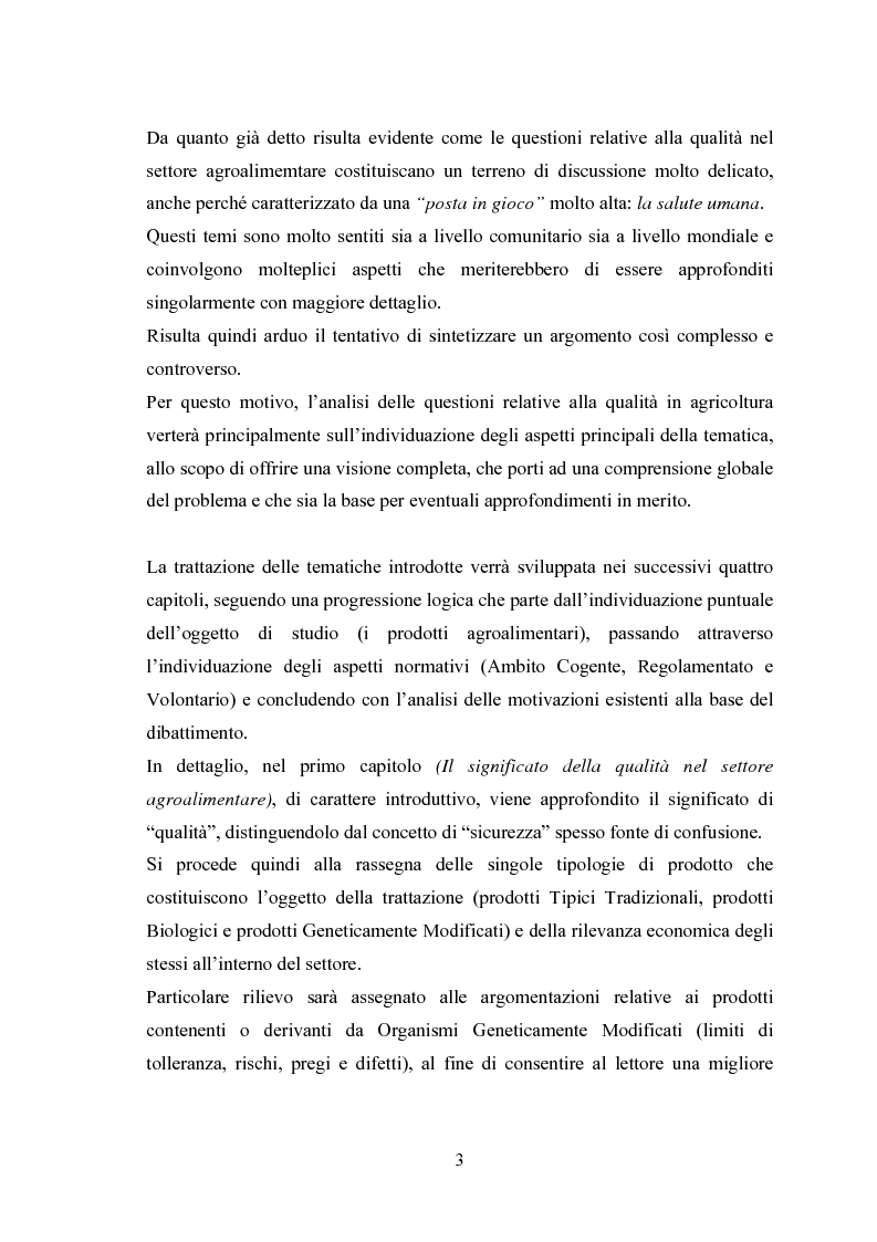 Anteprima della tesi: I Profili della Qualità nel Settore Agroalimentare, Pagina 3