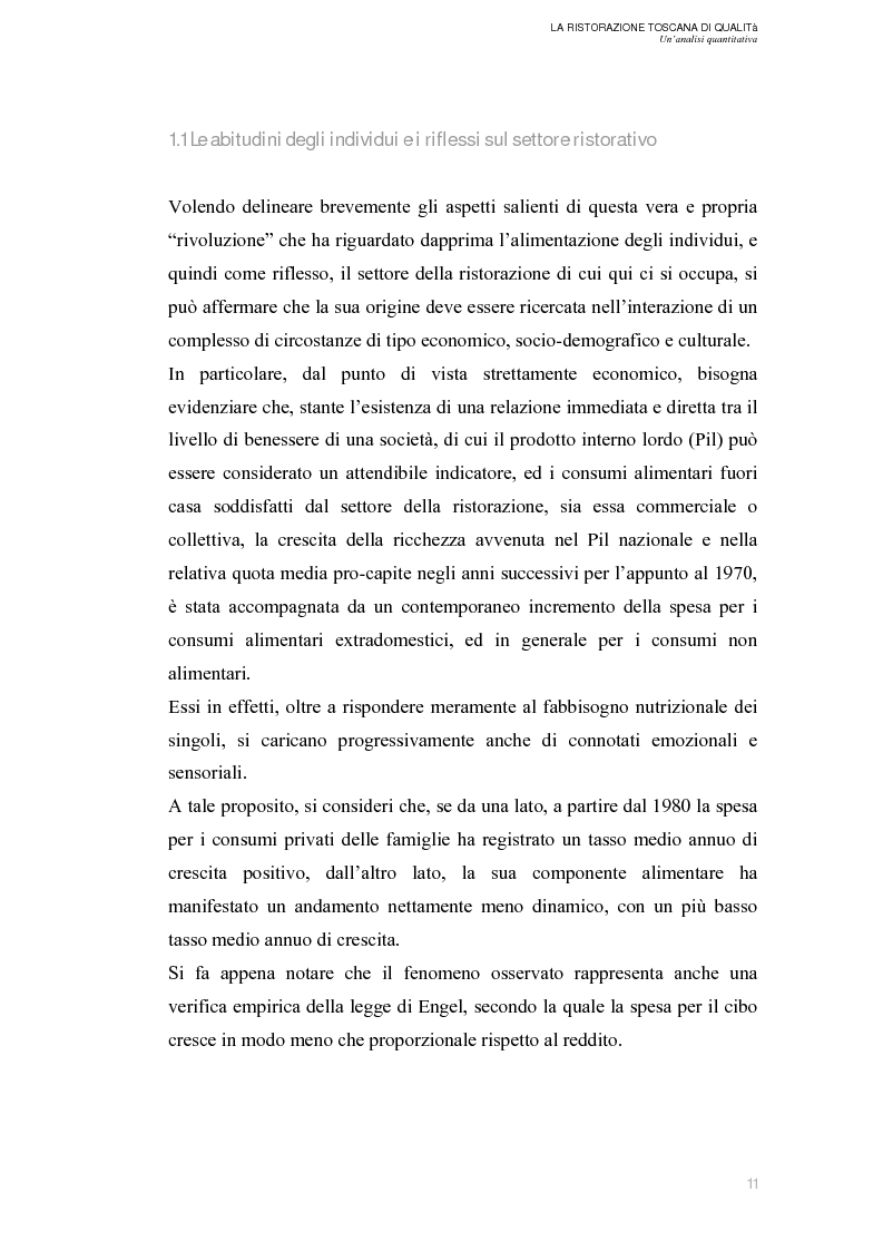 Anteprima della tesi: La Ristorazione Toscana di Qualità - Un'analisi quantitativa, Pagina 6