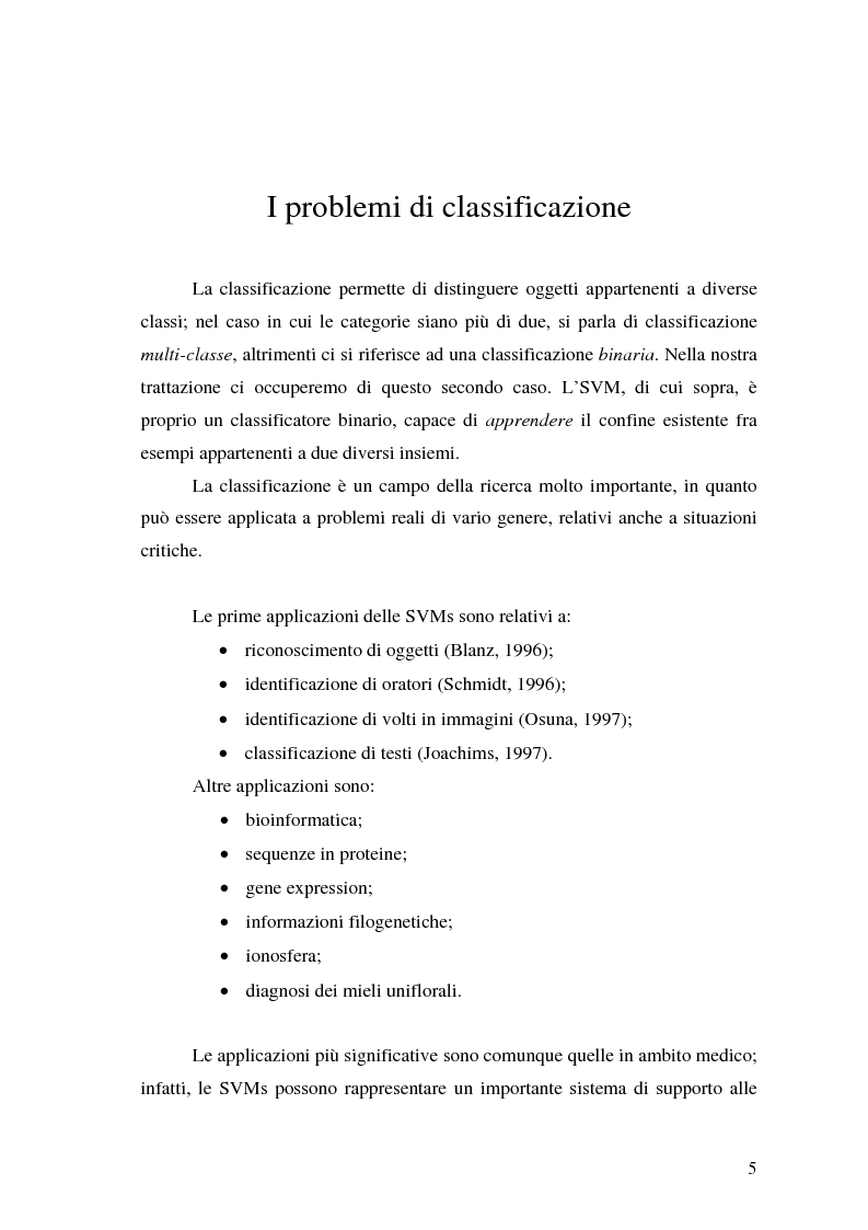 Anteprima della tesi: Tecniche di classificazione basate sulla separazione sferica di insiemi, Pagina 4
