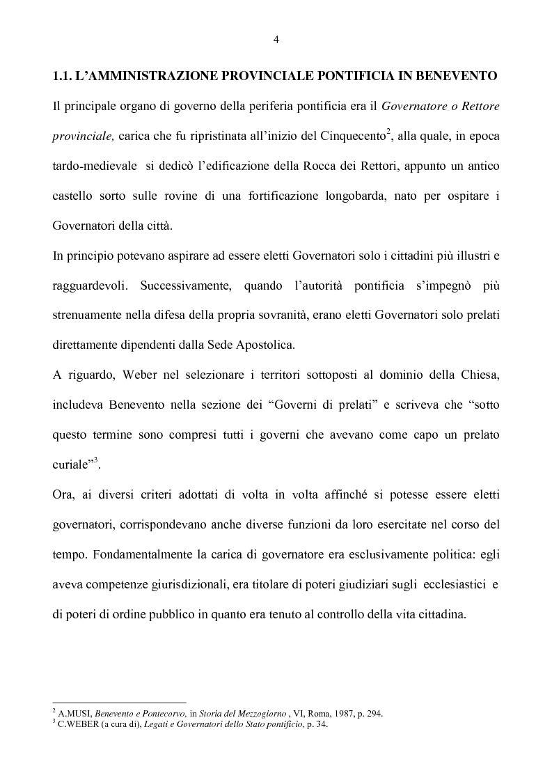 Anteprima della tesi: Benevento tra Stato della Chiesa e Regno di Napoli: politica e amministrazione nel XVII secolo, Pagina 4