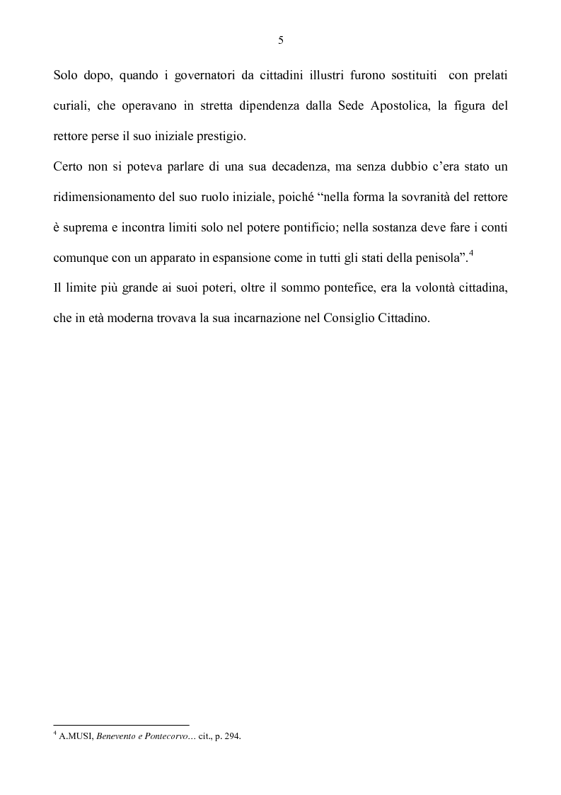 Anteprima della tesi: Benevento tra Stato della Chiesa e Regno di Napoli: politica e amministrazione nel XVII secolo, Pagina 5