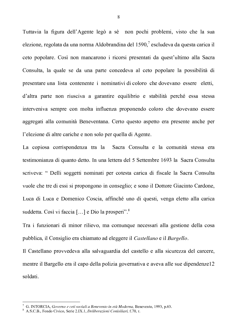 Anteprima della tesi: Benevento tra Stato della Chiesa e Regno di Napoli: politica e amministrazione nel XVII secolo, Pagina 8