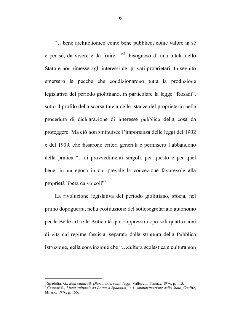 Anteprima della tesi: La tutela dei beni culturali e gli strumenti di pianificazione urbanistica, Pagina 6