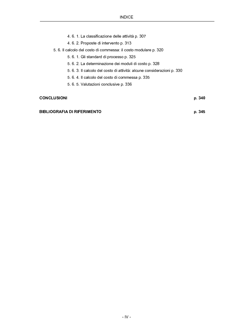 Indice della tesi: Cost Management: il caso Beta Plastics, Pagina 4