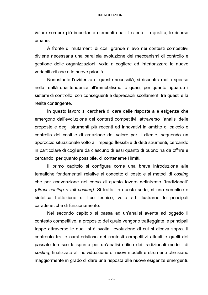 Anteprima della tesi: Cost Management: il caso Beta Plastics, Pagina 2
